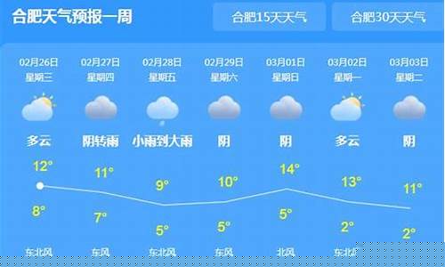合肥地区未来一周天气预报_合肥未来一周天气预报情况
