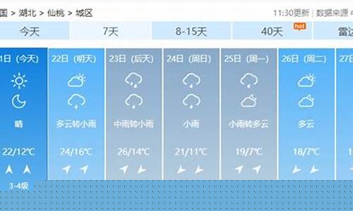 仙桃天气预报15天查询结果表_仙桃天气预报15天查询